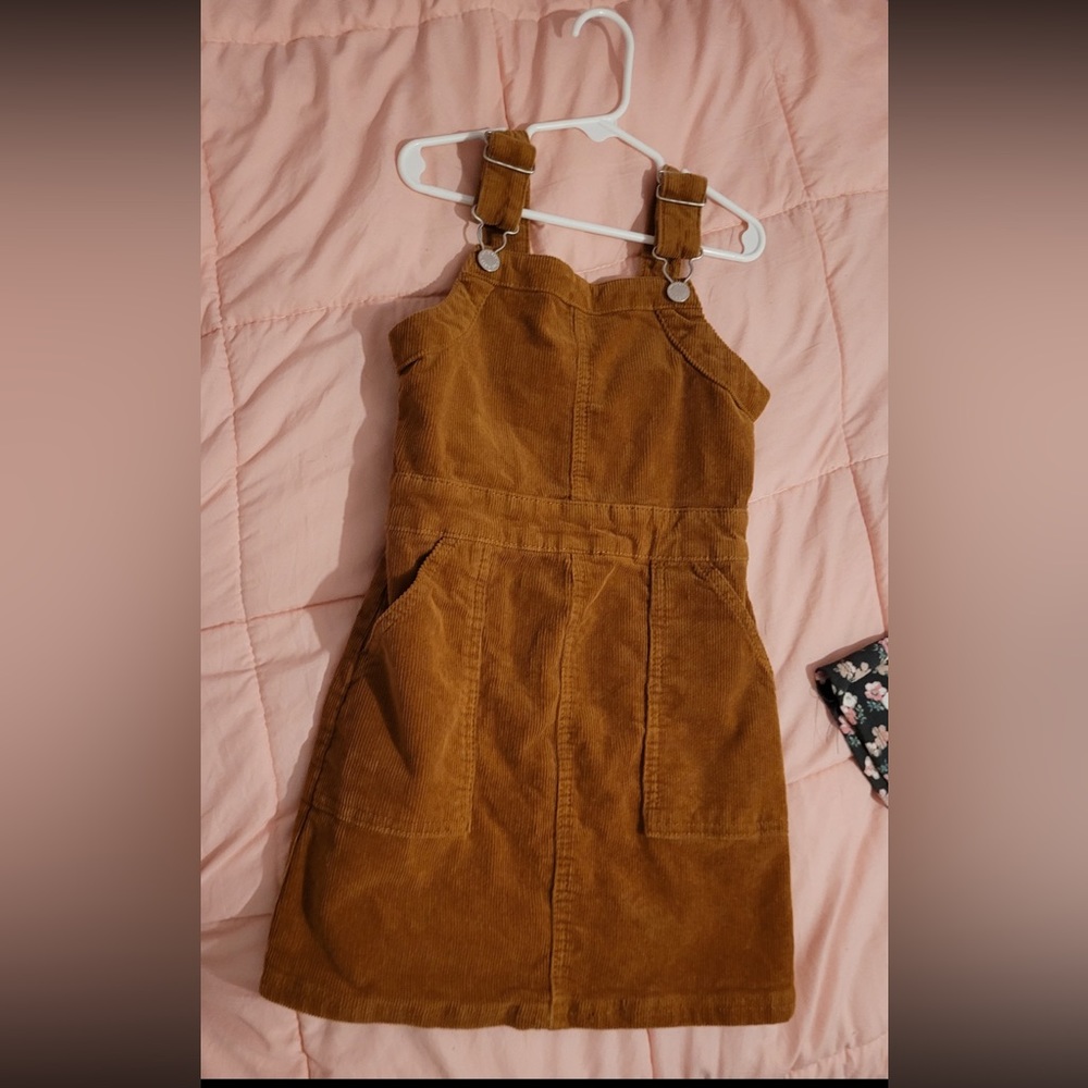 kids overall dress brown